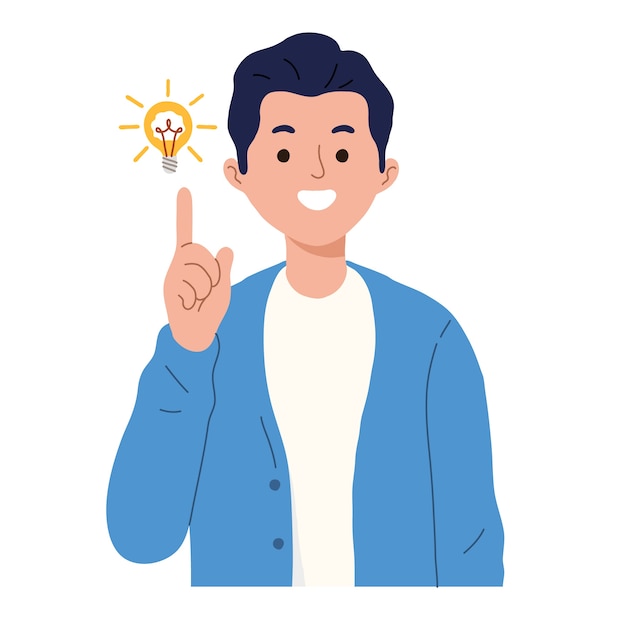 Free vector man shows gesture of a great idea