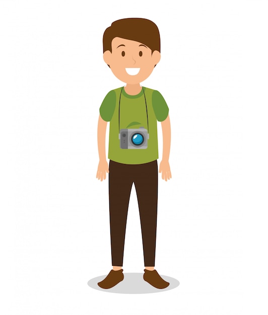 man tourist avatar character