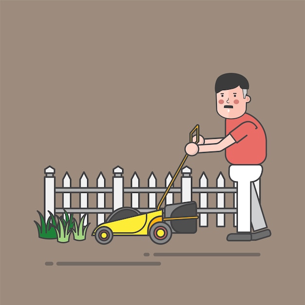 Man using mower