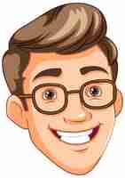 Free vector man wearing glasses smiling head