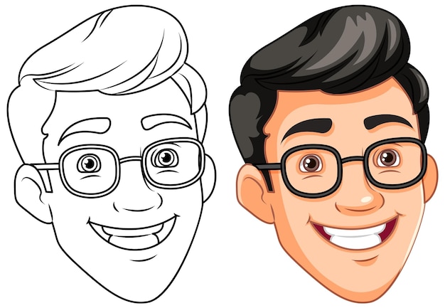 Free vector man wearing glasses smiling head