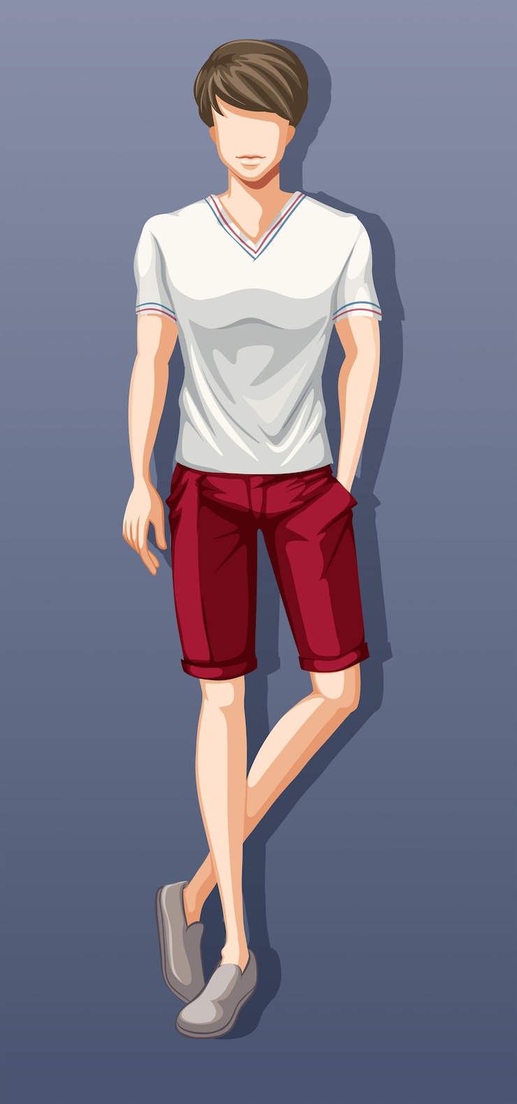 Free Vector man wearing shirt and shorts