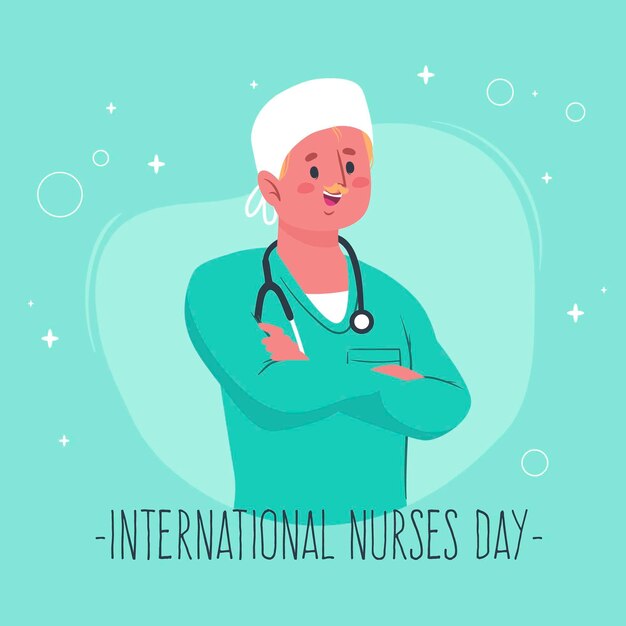 Man wearing stethoscope international nurses day