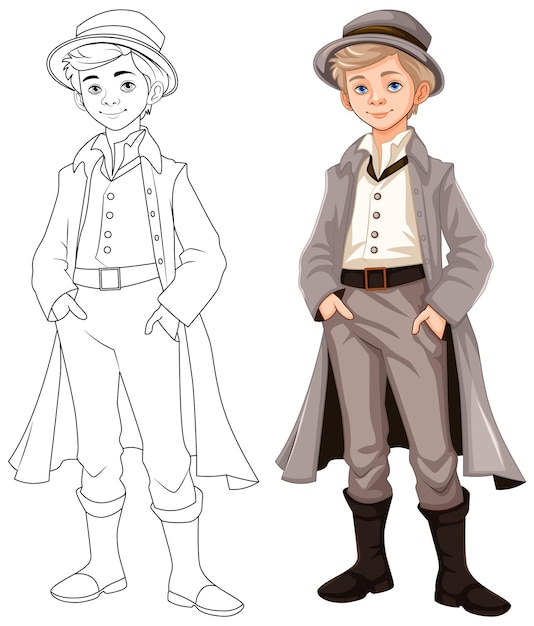 Free vector man wearing victorian vintage outfit