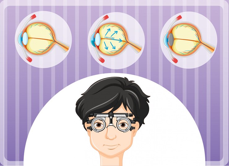 Free Vector man with eyeglasses and eyes problem