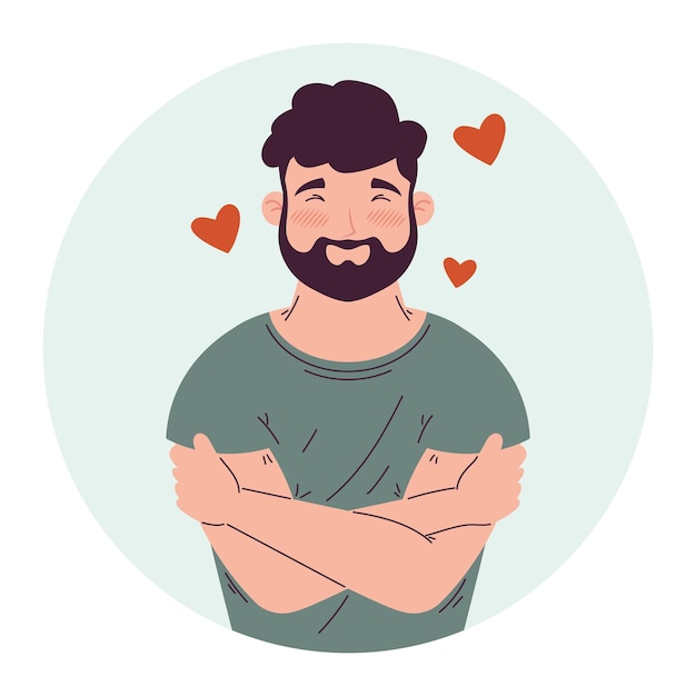 Free vector man with feeling of love