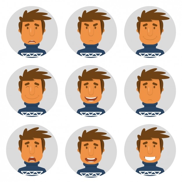 Free vector man with jersey avatars collection