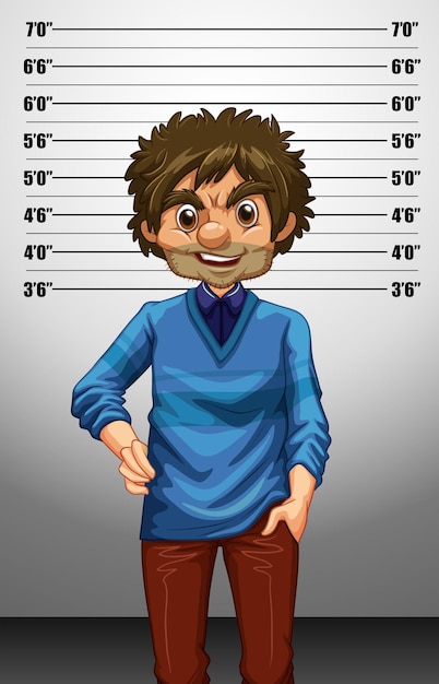 Free vector man with measuring height