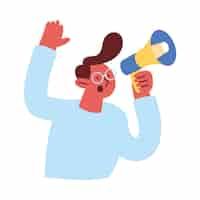 Free vector man with megaphone