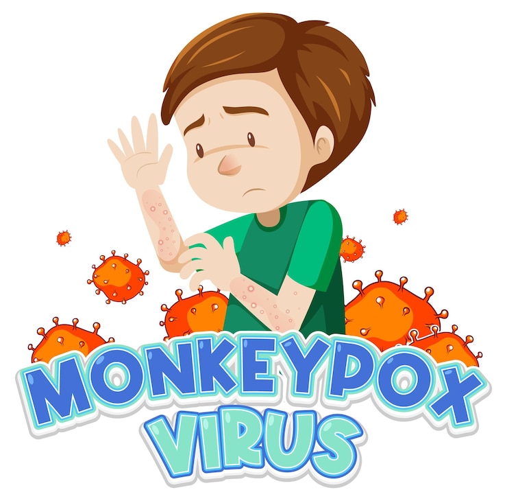 Free Vector a man with monkeypox virus symptoms