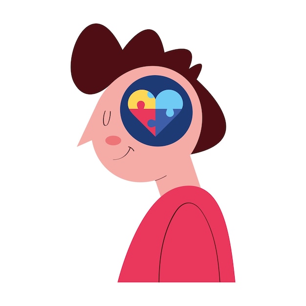 man with puzzle forming heart