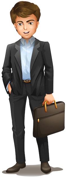 Free vector a man with a suitcase