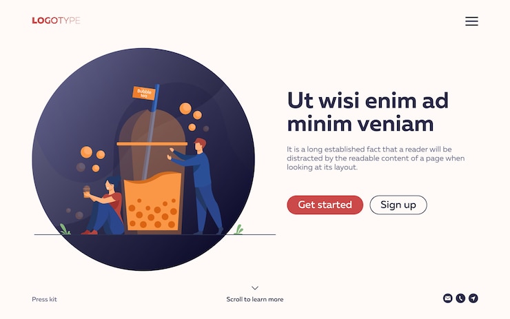 Free Vector man and woman drinking takeaway bubble tea