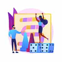 Free vector man and woman playing board game. home leisure, domestic entertainment, indoor recreation activity. friendly competition, friends playing together.