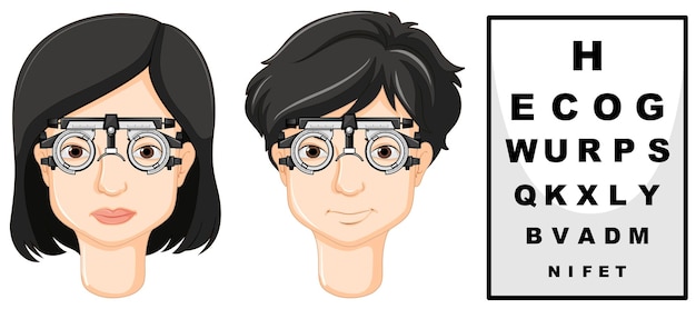 Free vector man and woman wearing test glasses