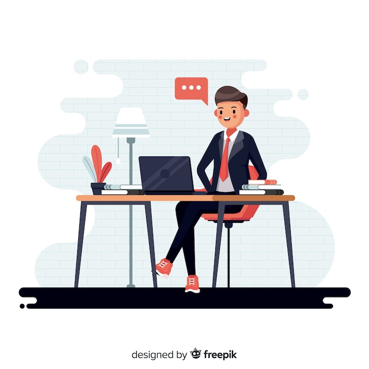 Free Vector man working at the office