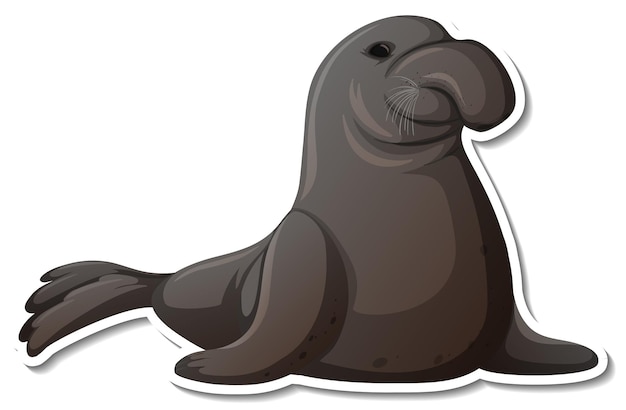 Free vector manatee animal cartoon sticker