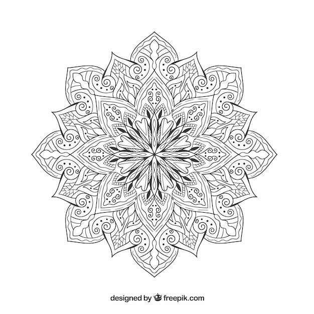 Mandala background black and white