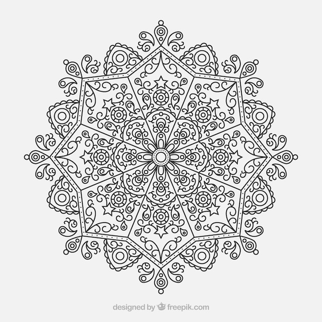 Mandala background in lineal style