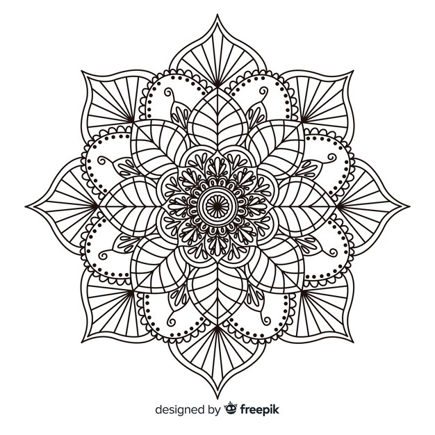 Mandala background in lineal style