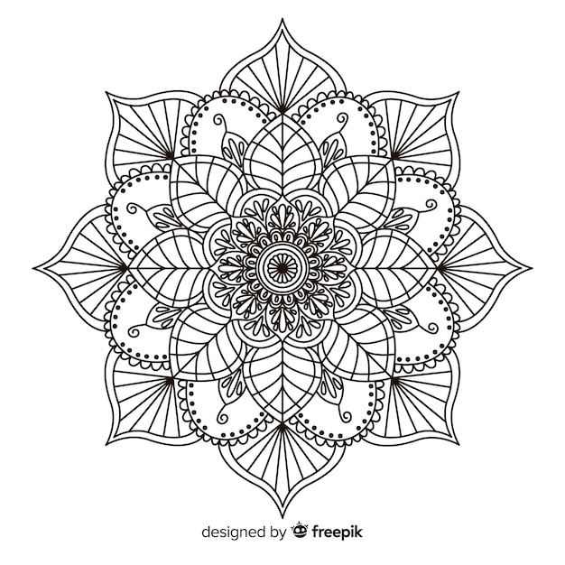 Mandala background in lineal style