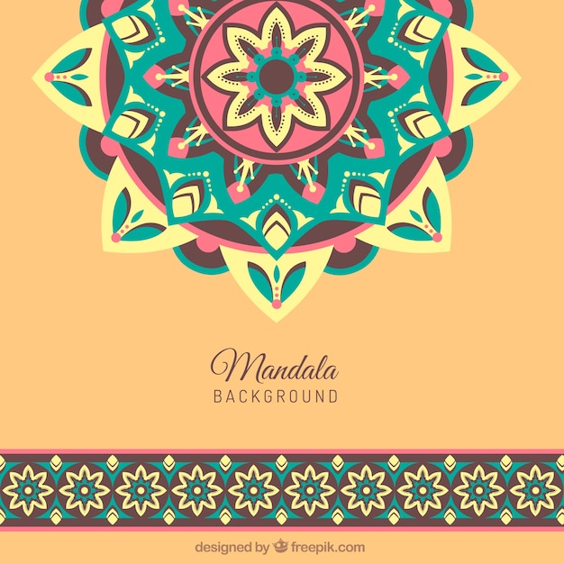 Free vector mandala background in vintage style