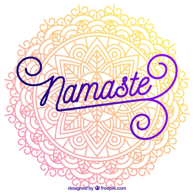 Mandala background with beautiful namaste