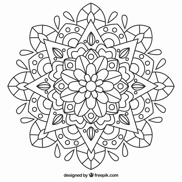 Mandala in black color