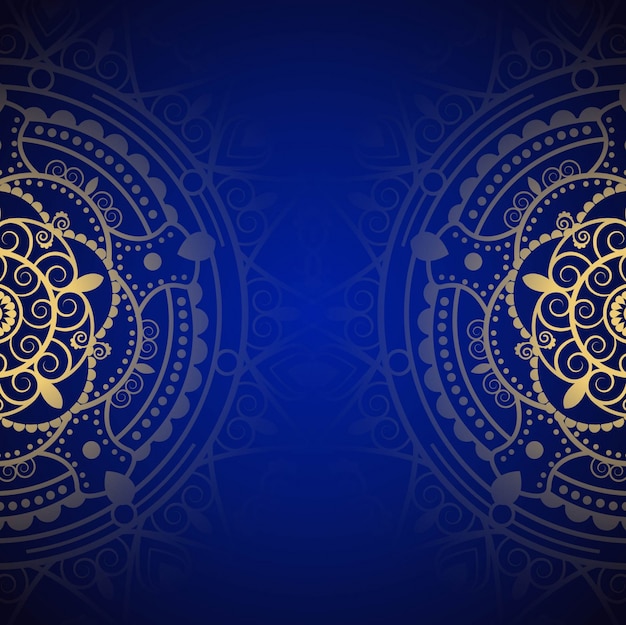 Free vector mandala blue background