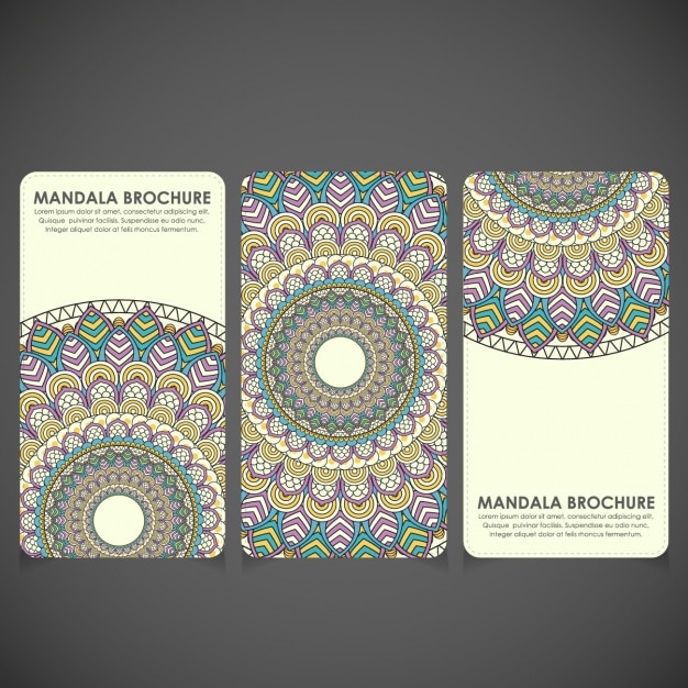 Free vector mandala brochures set