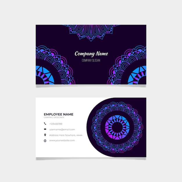 Free vector mandala business card set template