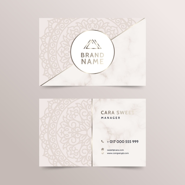 Mandala business card template concept