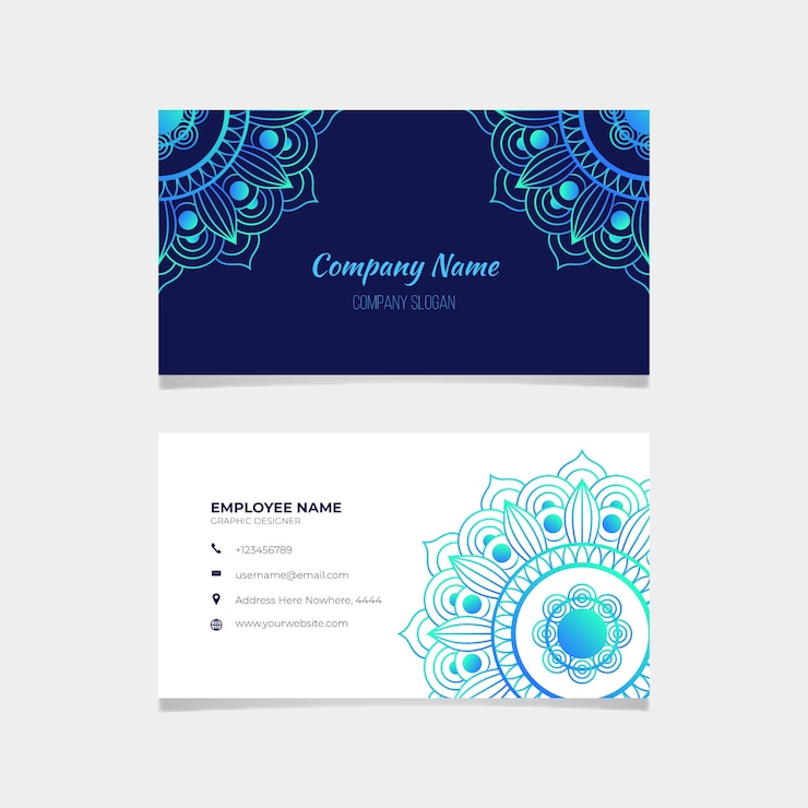 मुफ़्त वेक्टर mandala business card template pack