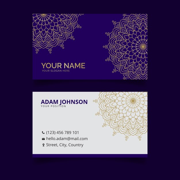 Mandala business card template theme