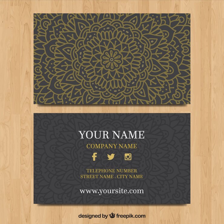 Free Vector mandala business card template
