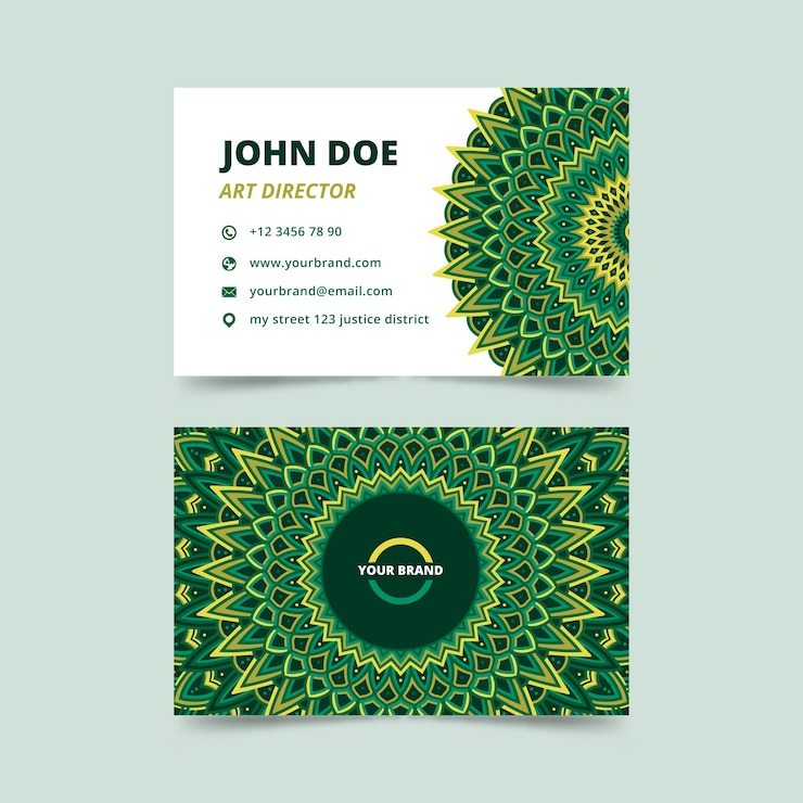 Free Vector mandala business card template