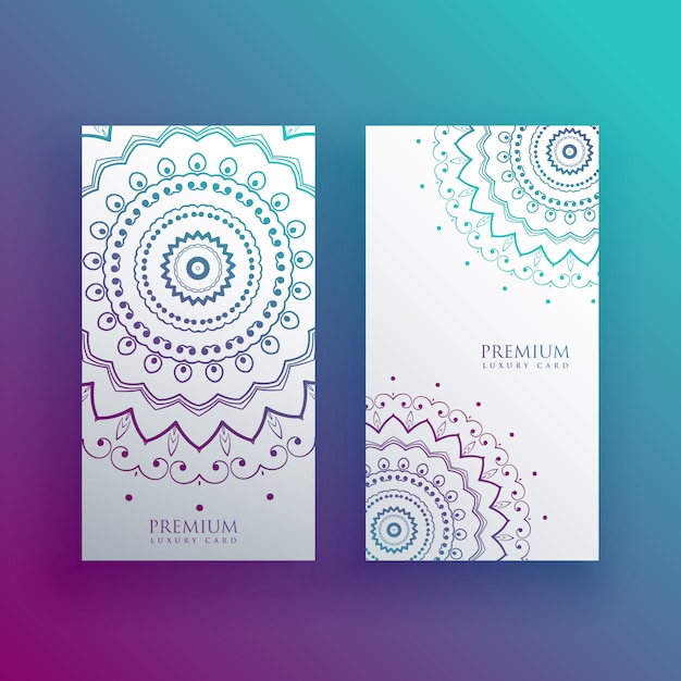 Free vector mandala card design banners set