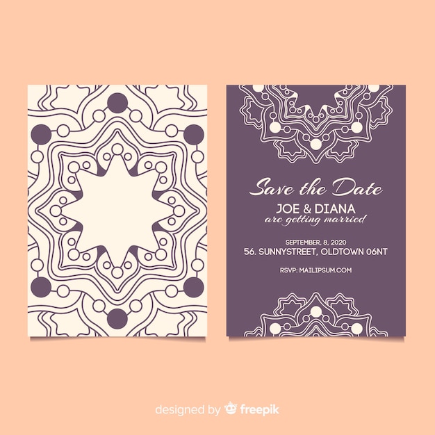 Free vector mandala concept invitation