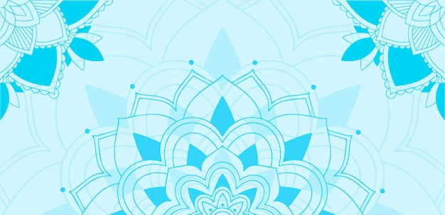 Free vector mandala design on blue background