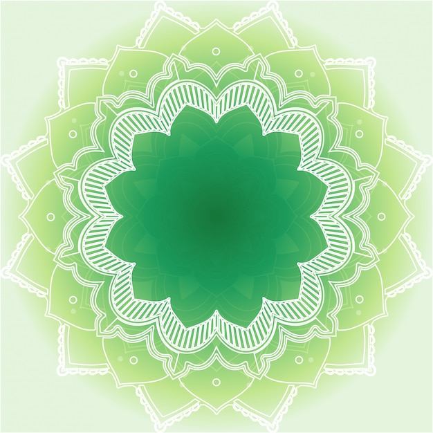 Vettore gratuito mandala design su sfondo verde