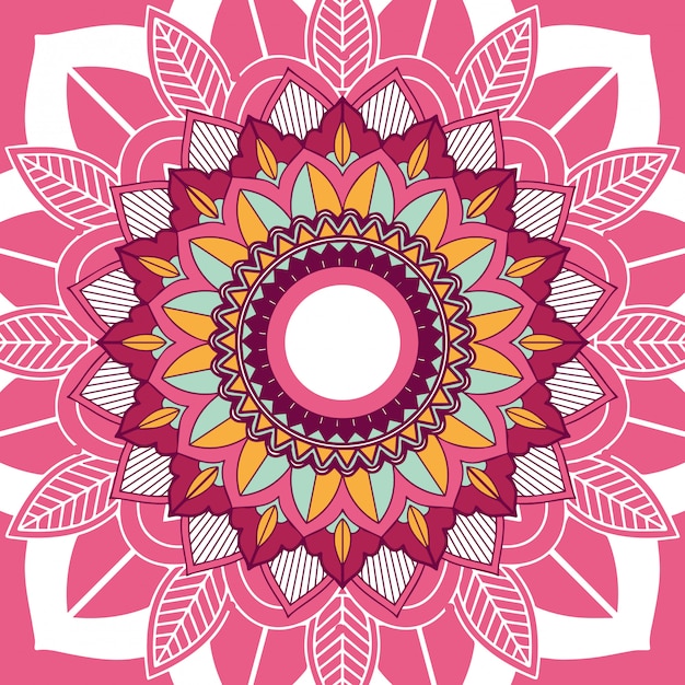 Mandala design on pink background