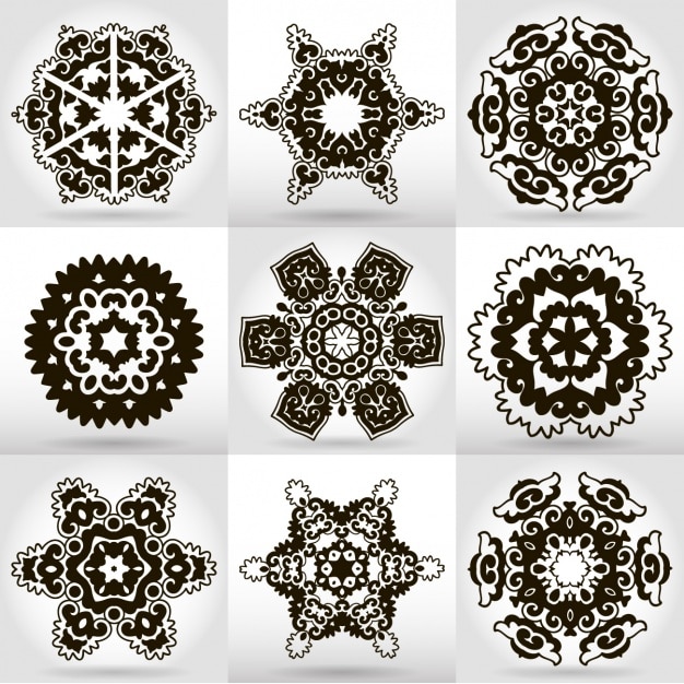 Vettore gratuito mandala disegna collezione