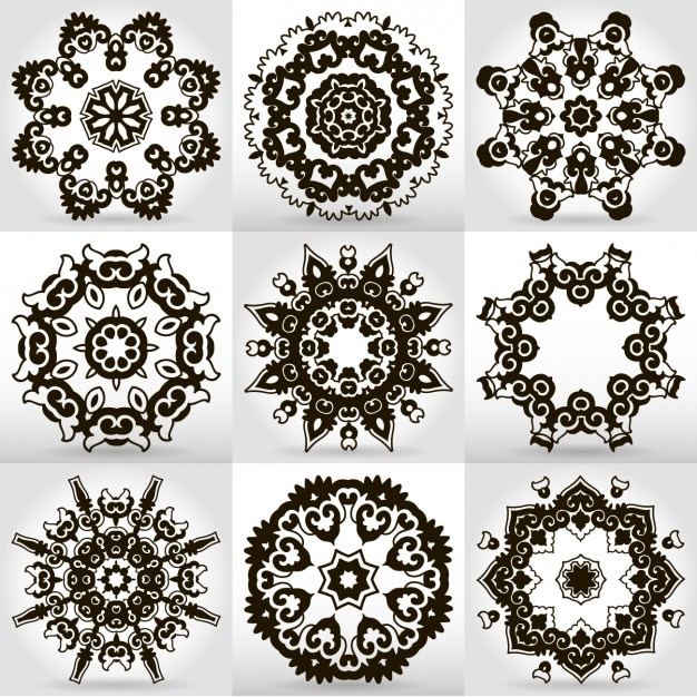 Vettore gratuito mandala disegna collezione