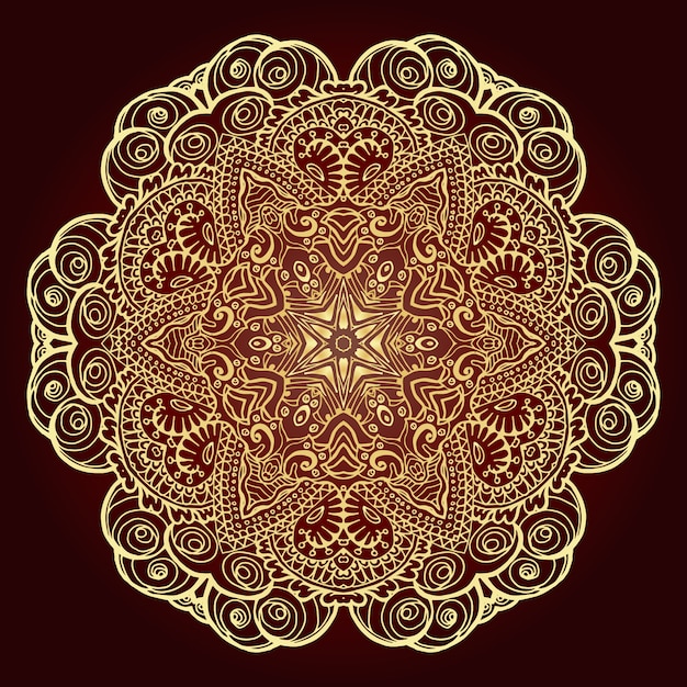 Free vector mandala. ethnic decorative element.