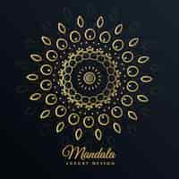 Free vector mandala golden design in floral style