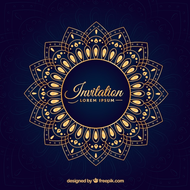 Free vector mandala invitation background