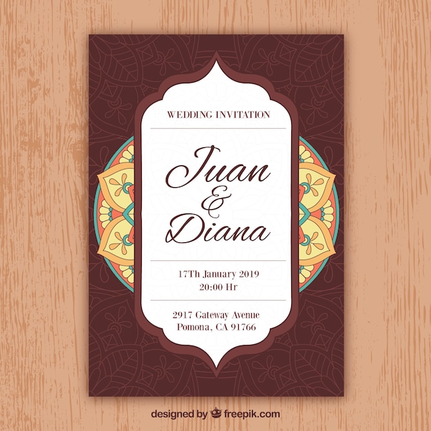 Mandala invitation template