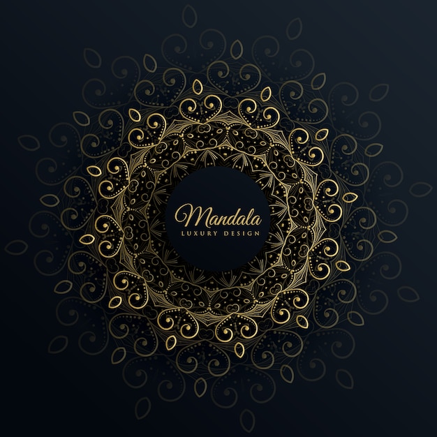 Free vector mandala ornament decoration on black background