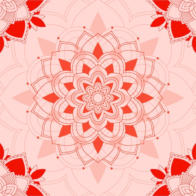 Free vector mandala pattern on pink background