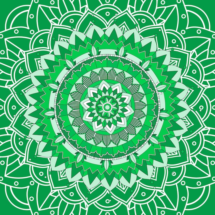 Free Vector mandala patterns on green background